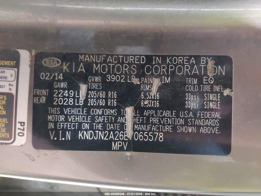 KNDJN2A26E7065578 2014 KIA SOUL photo no. 9