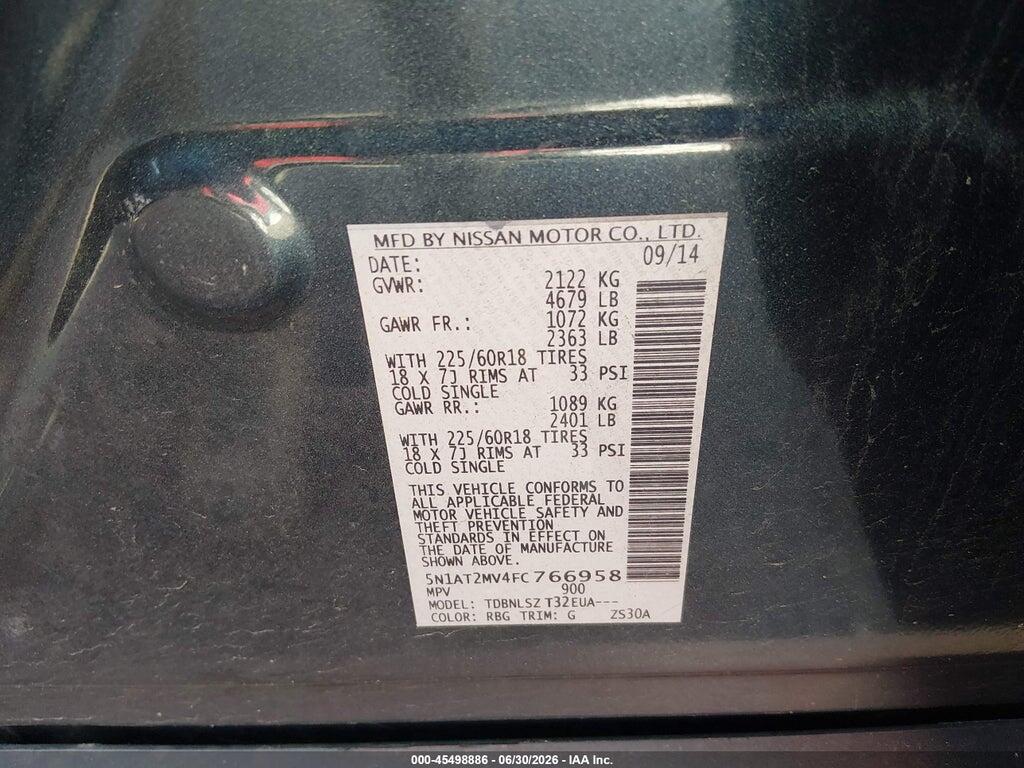5N1AT2MV4FC766958 2015 NISSAN ROGUE photo no. 9