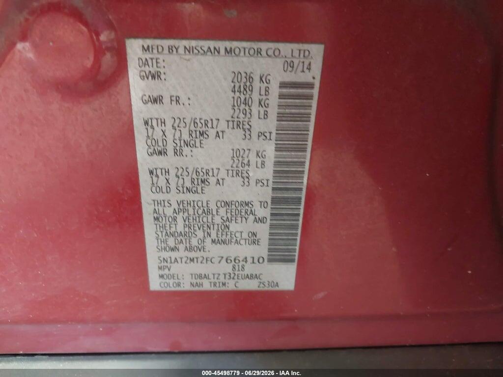 5N1AT2MT2FC766410 2015 NISSAN ROGUE photo no. 9