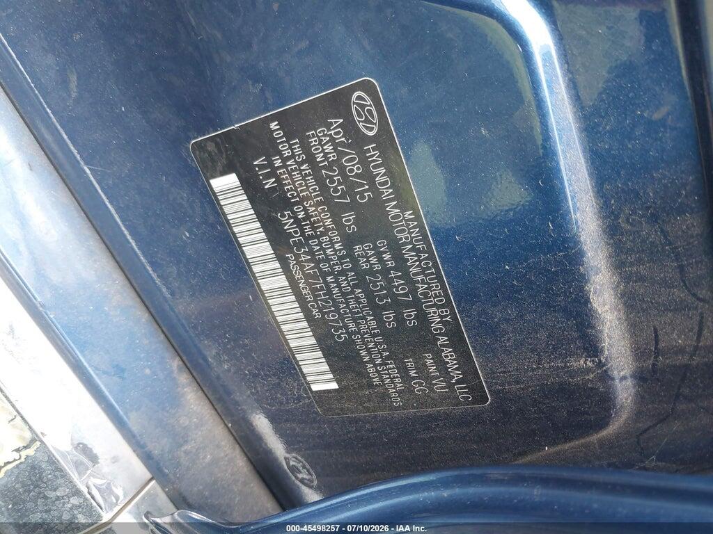 5NPE34AF7FH219735 2015 HYUNDAI SONATA photo no. 9