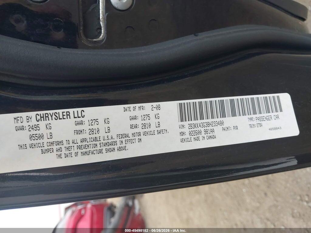 2B3KK43G38H233480 2008 DODGE CHARGER photo no. 9