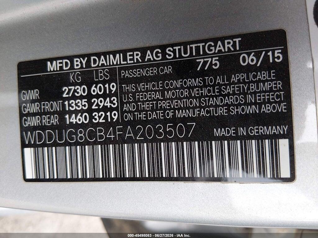 WDDUG8CB4FA203507 2015 MERCEDES-BENZ S 550 photo no. 9