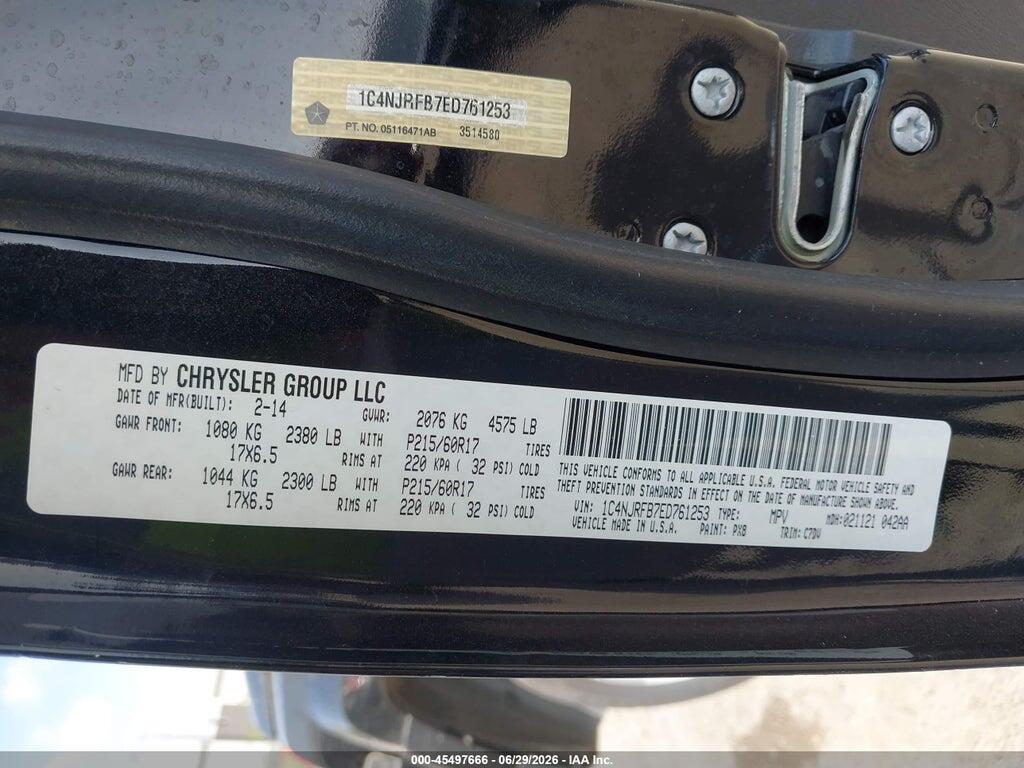 1C4NJRFB7ED761253 2014 JEEP PATRIOT photo no. 9