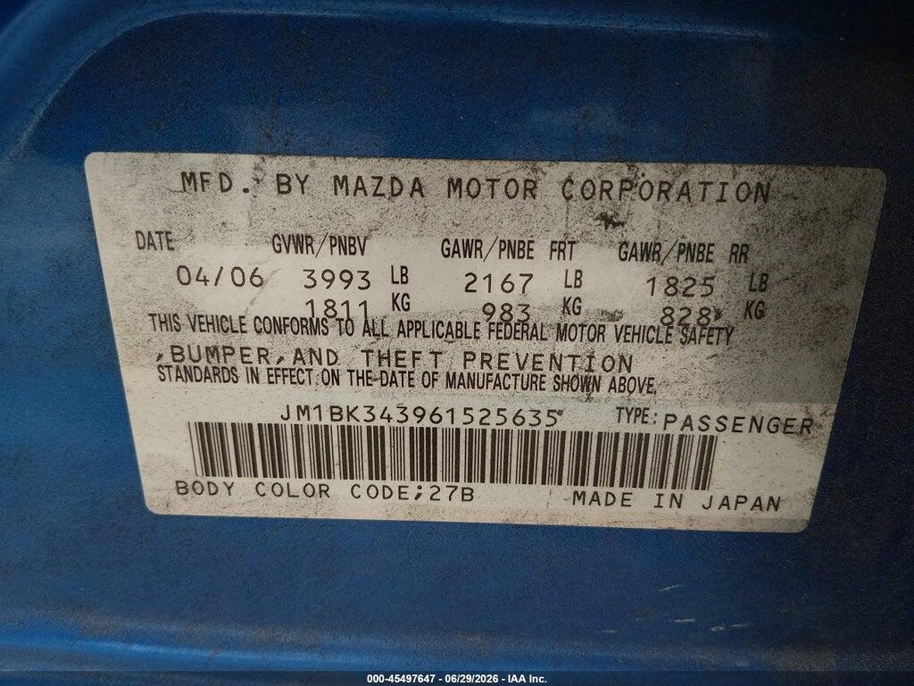 JM1BK343961525635 2006 MAZDA MAZDA3 photo no. 9