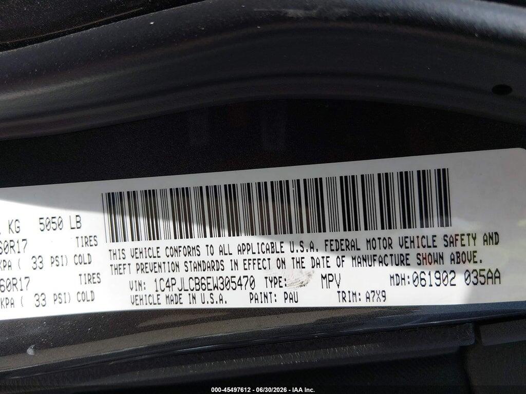 1C4PJLCB6EW305470 2014 JEEP CHEROKEE photo no. 9