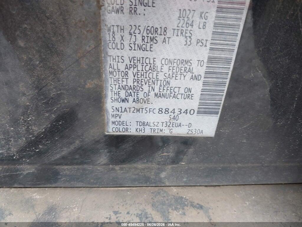 5N1AT2MT5FC884340 2015 NISSAN ROGUE photo no. 9