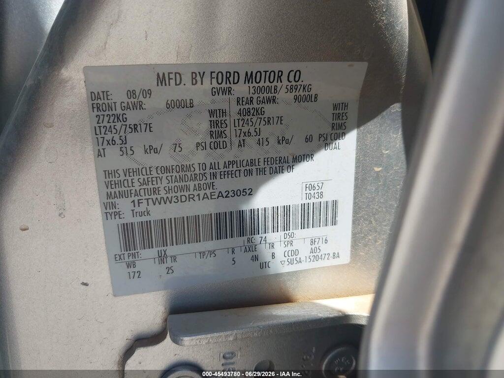1FTWW3DR1AEA23052 2010 FORD F-350 photo no. 8