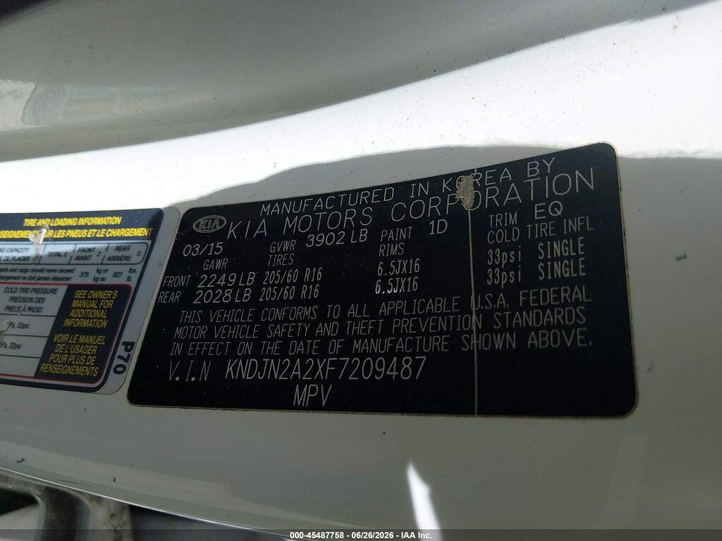 KNDJN2A2XF7209487 2015 KIA SOUL photo no. 9