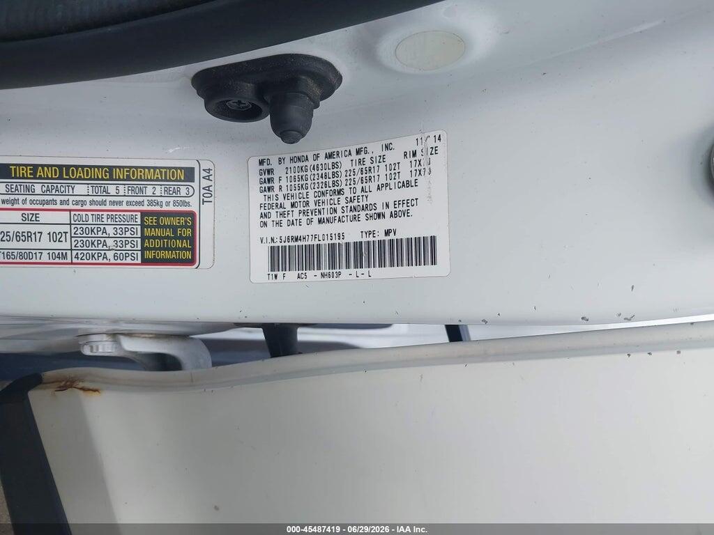 5J6RM4H77FL015195 2015 HONDA CR-V photo no. 9