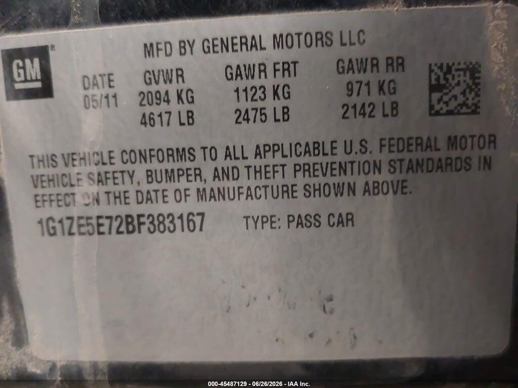 1G1ZE5E72BF383167 2011 CHEVROLET MALIBU photo no. 9