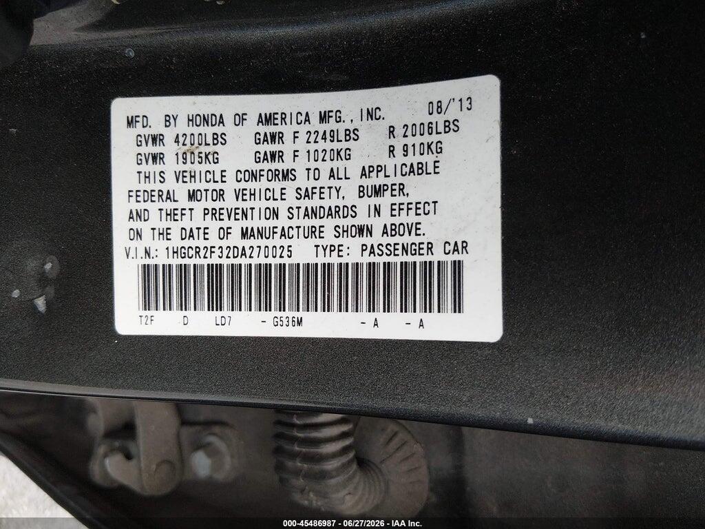 1HGCR2F32DA270025 2013 HONDA ACCORD photo no. 9