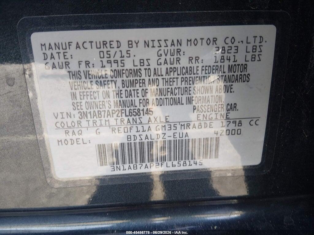 3N1AB7AP2FL658145 2015 NISSAN SENTRA photo no. 9