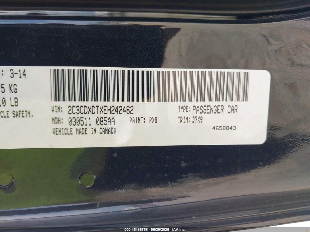 2C3CDXDTXEH242462 2014 DODGE CHARGER photo no. 9