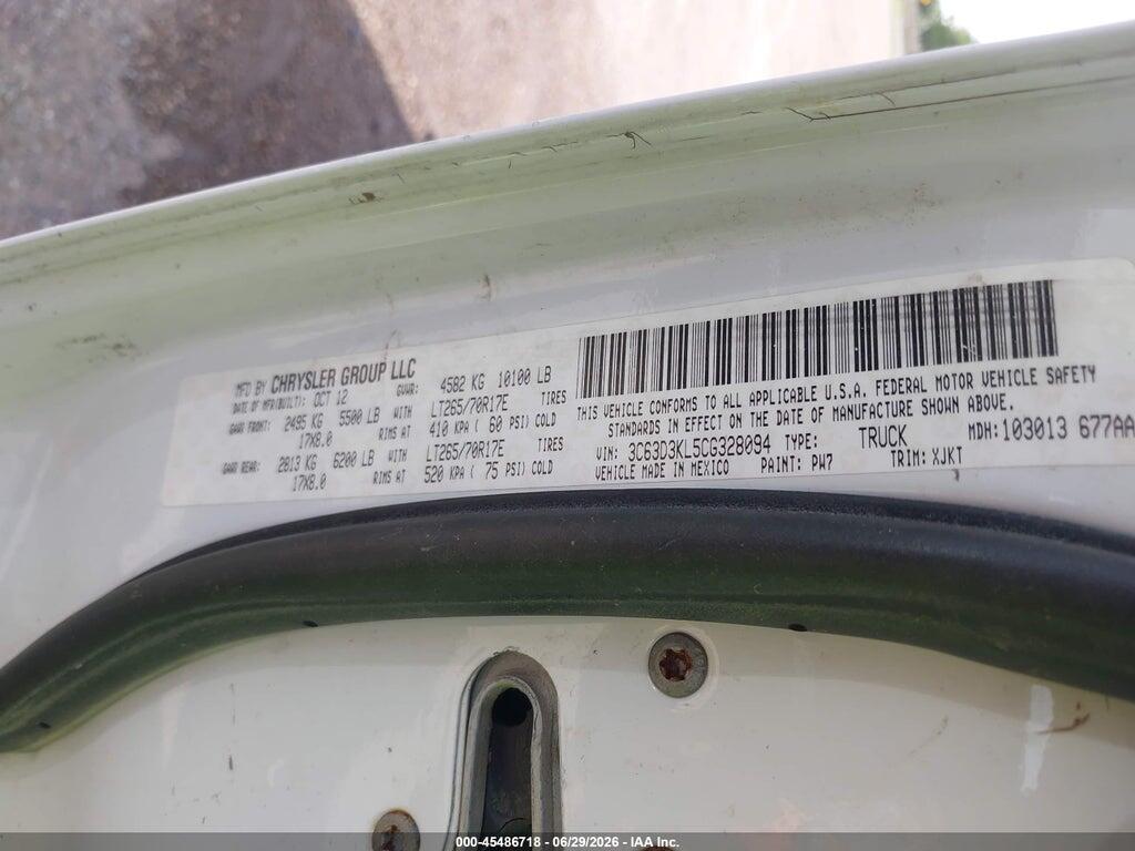 3C63D3KL5CG328094 2012 RAM 3500 photo no. 8