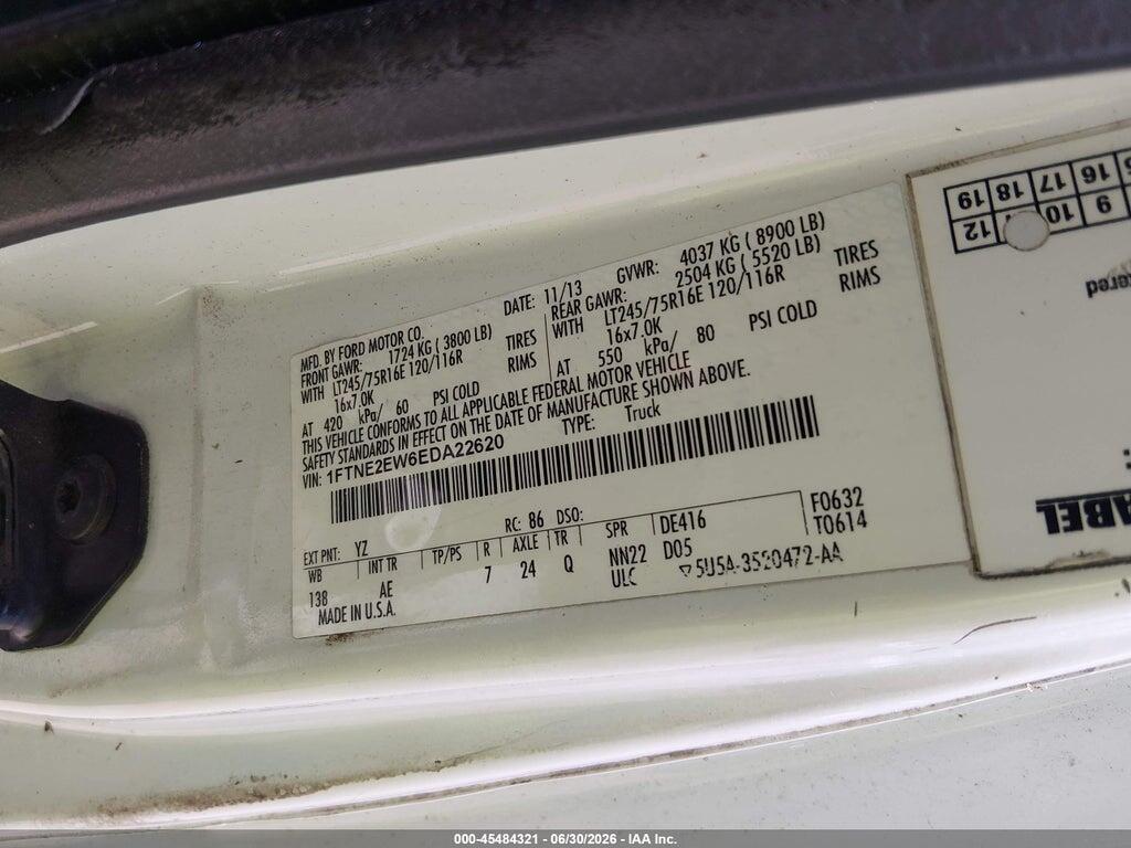 1FTNE2EW6EDA22620 2014 FORD E-250 photo no. 9