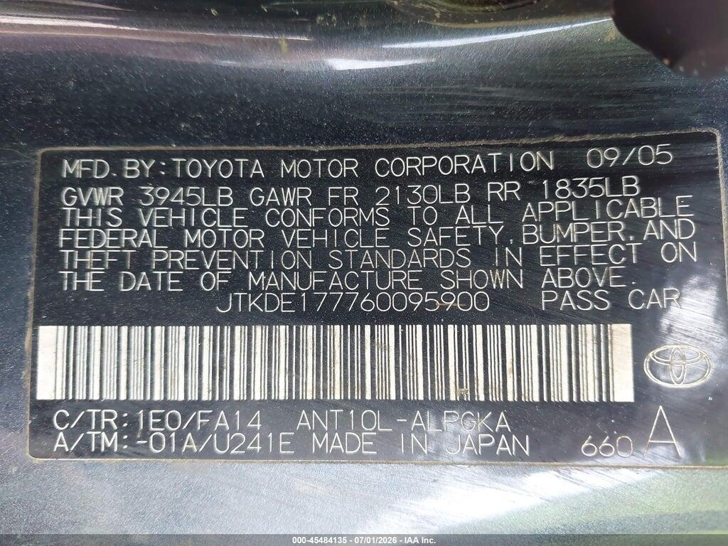 JTKDE177760095900 2006 SCION TC photo no. 9