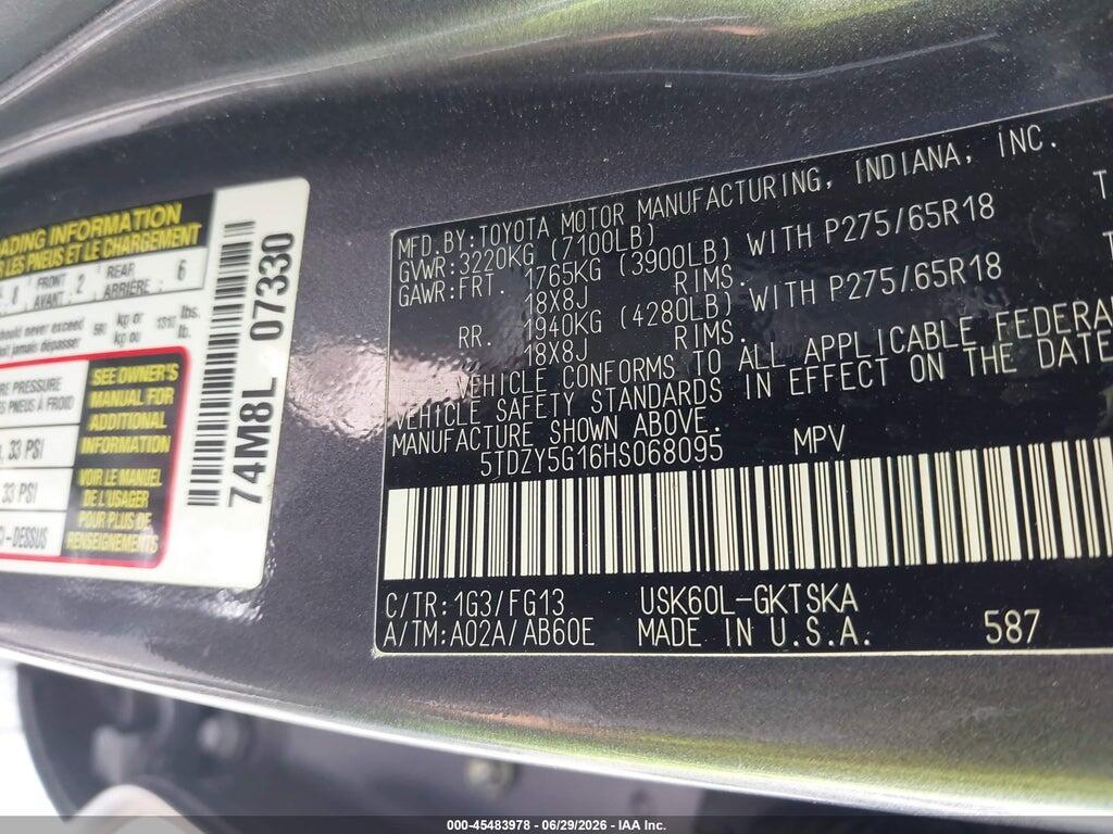 5TDZY5G16HS068095 2017 TOYOTA SEQUOIA photo no. 9