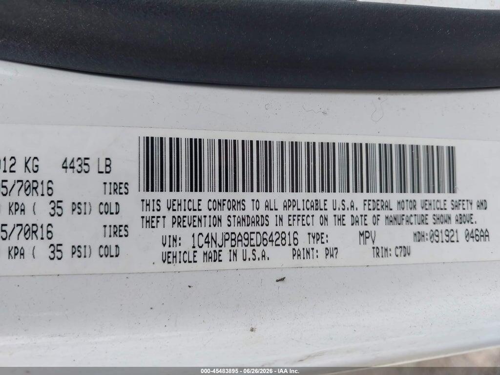 1C4NJPBA9ED642816 2014 JEEP PATRIOT photo no. 9