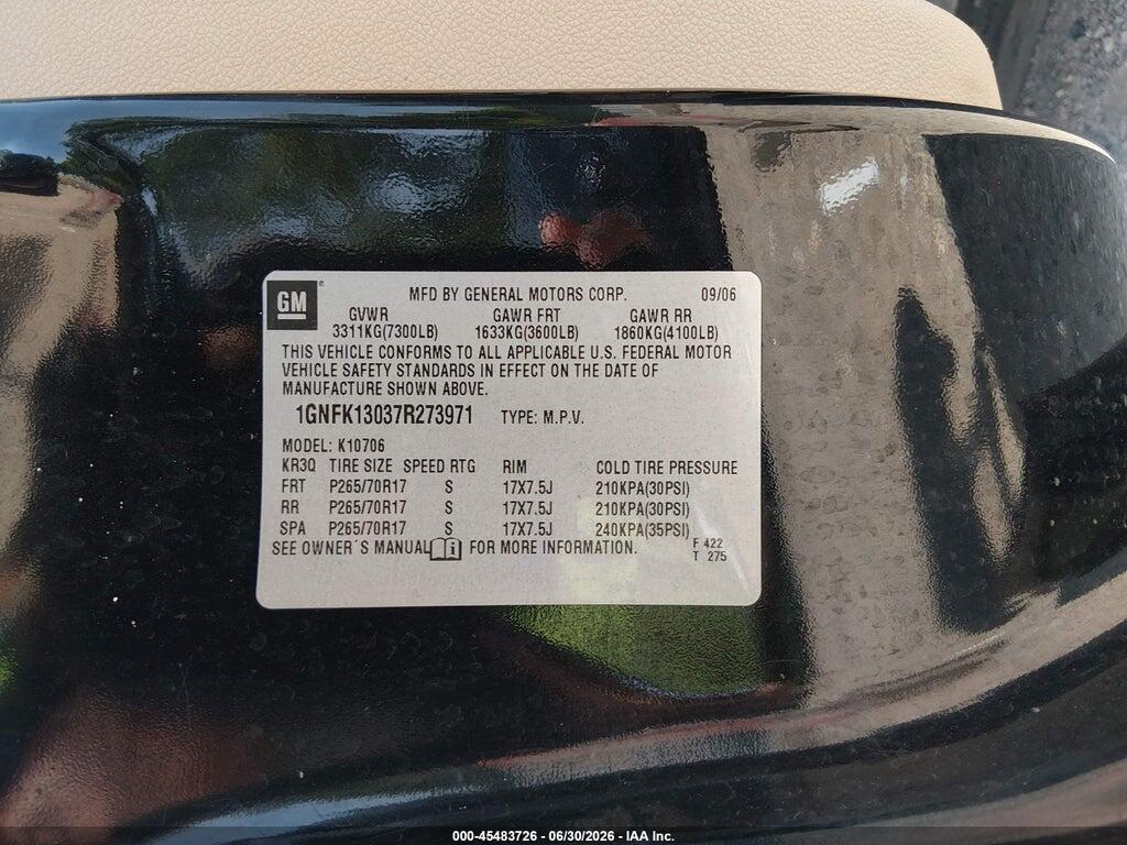 1GNFK13037R273971 2007 CHEVROLET TAHOE photo no. 9
