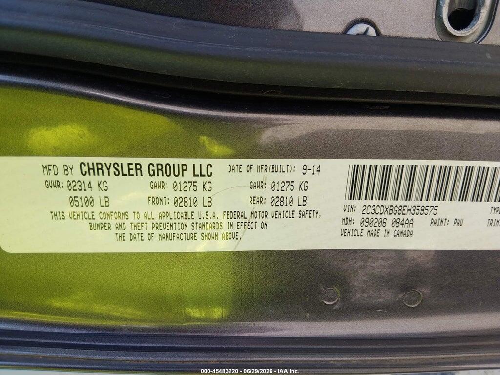 2C3CDXBG8EH359575 2014 DODGE CHARGER photo no. 9