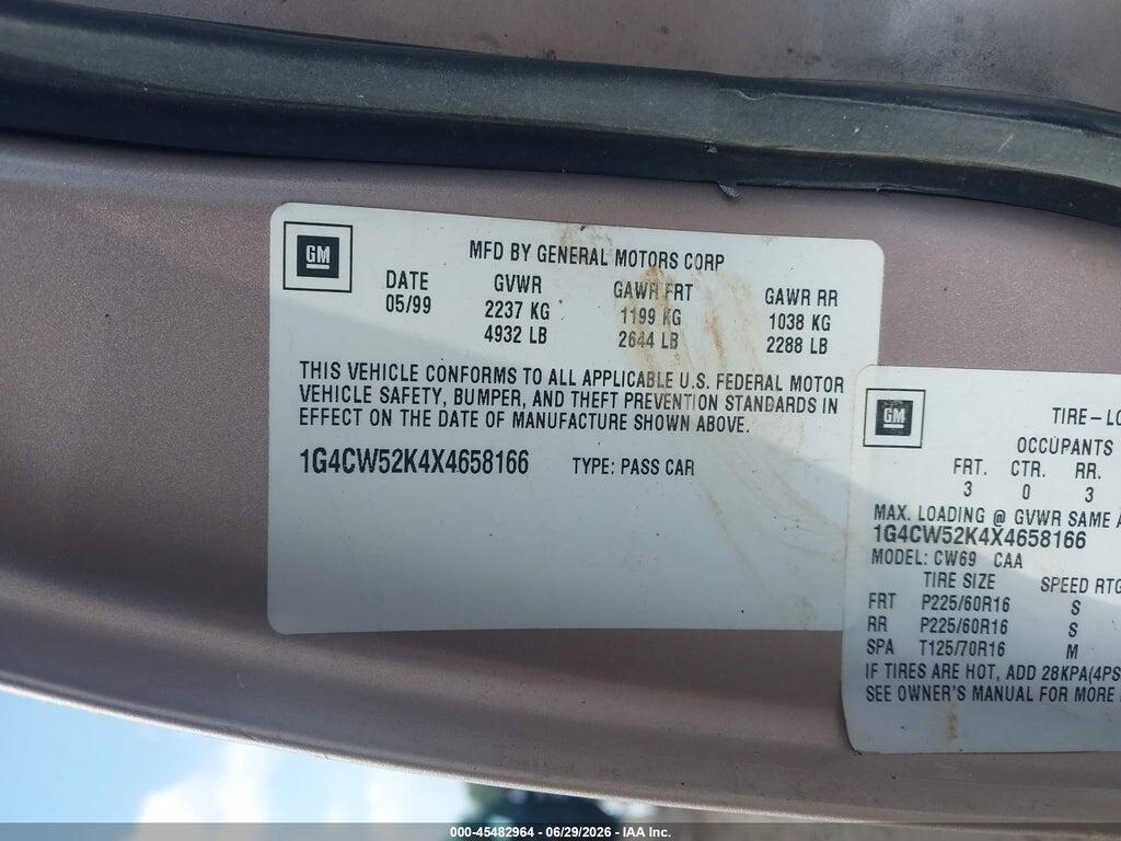 1G4CW52K4X4658166 1999 BUICK PARK AVENUE photo no. 9
