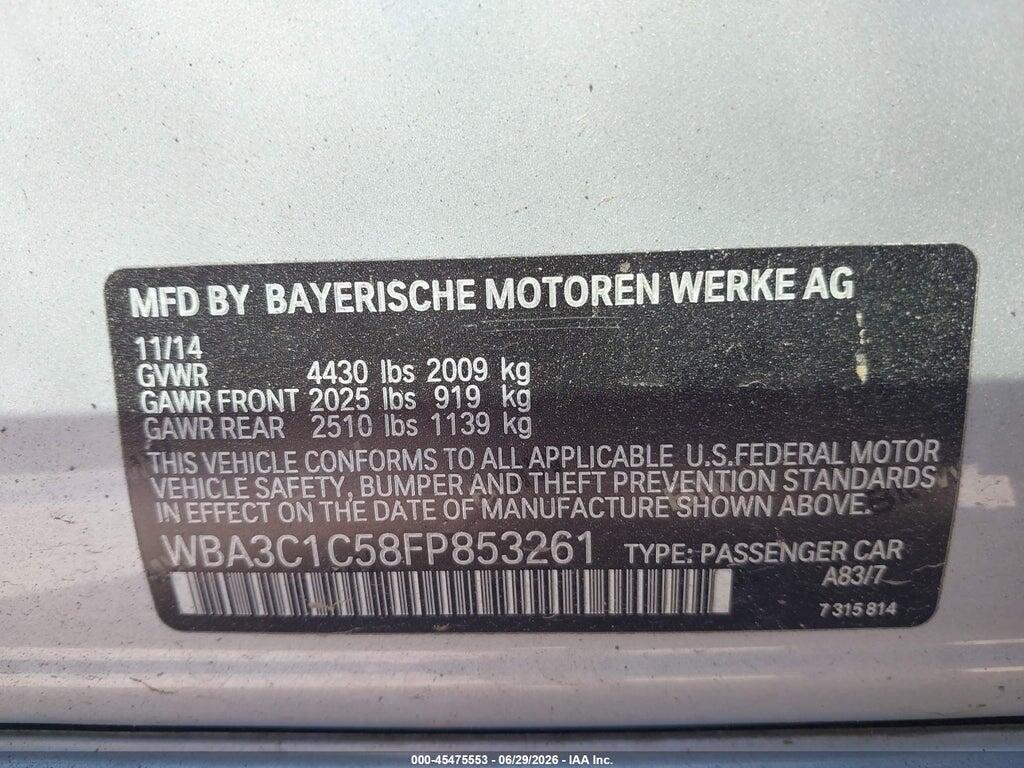 WBA3C1C58FP853261 2015 BMW 328I photo no. 9