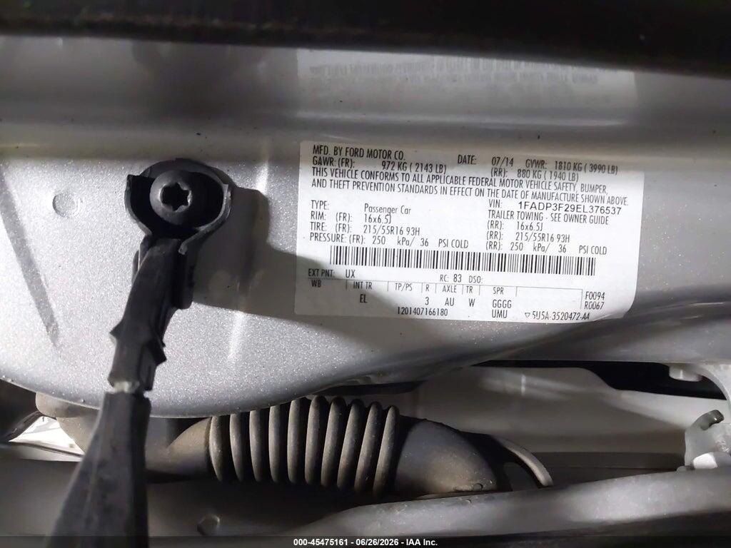 1FADP3F29EL376537 2014 FORD FOCUS photo no. 9
