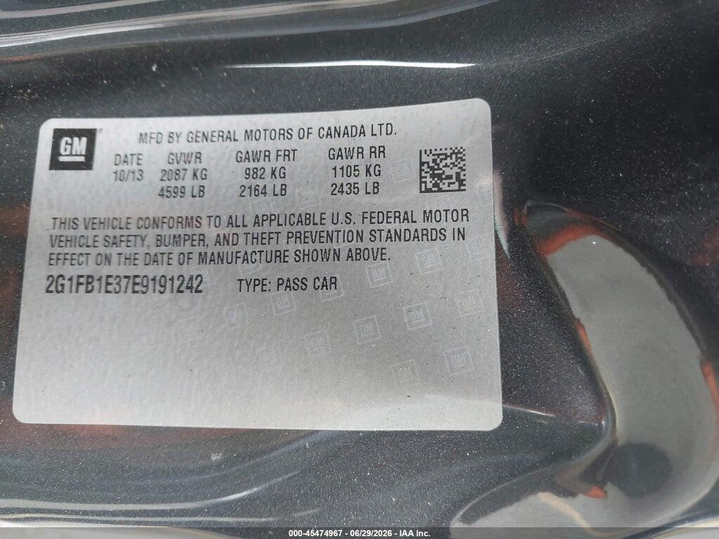 2G1FB1E37E9191242 2014 CHEVROLET CAMARO photo no. 9