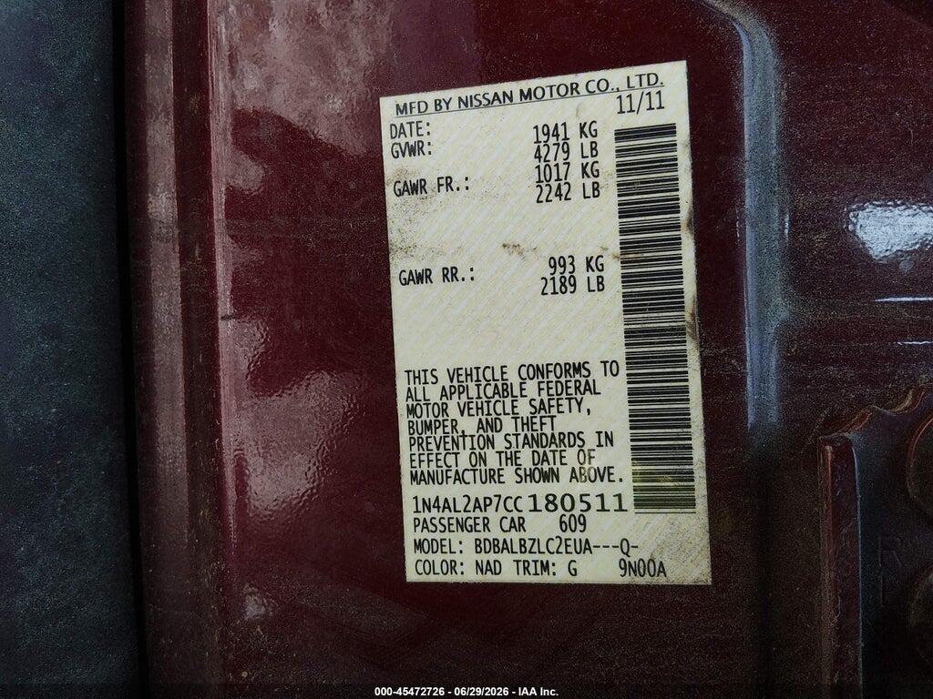 1N4AL2AP7CC180511 2012 NISSAN ALTIMA photo no. 9