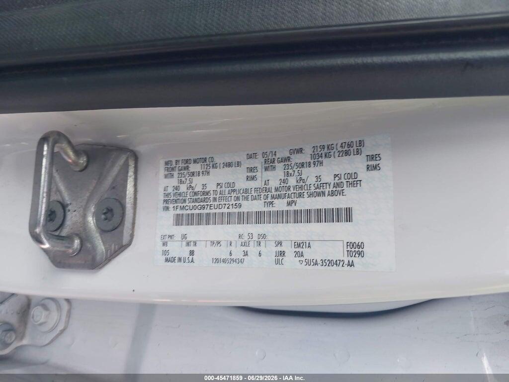 1FMCU0G97EUD72159 2014 FORD ESCAPE photo no. 9