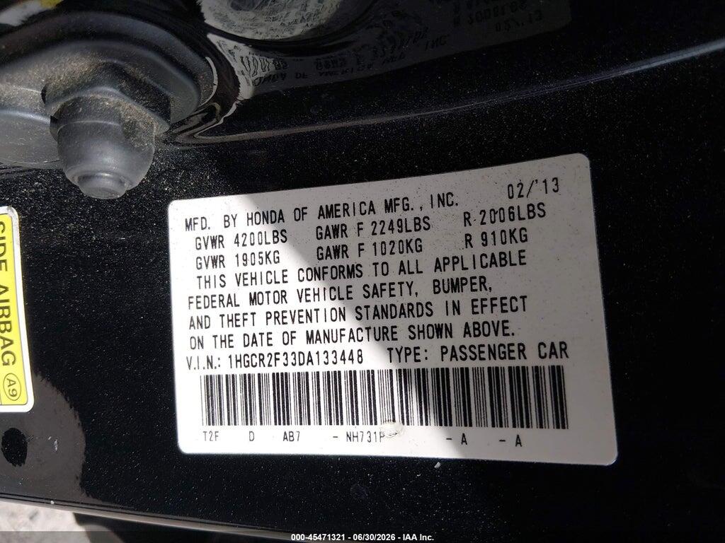 1HGCR2F33DA133448 2013 HONDA ACCORD photo no. 9