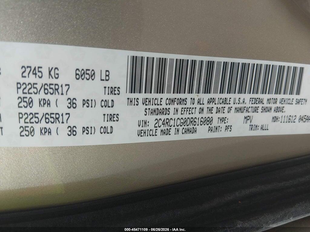 2C4RC1CG0DR616080 2013 CHRYSLER TOWN & COUNTRY photo no. 9
