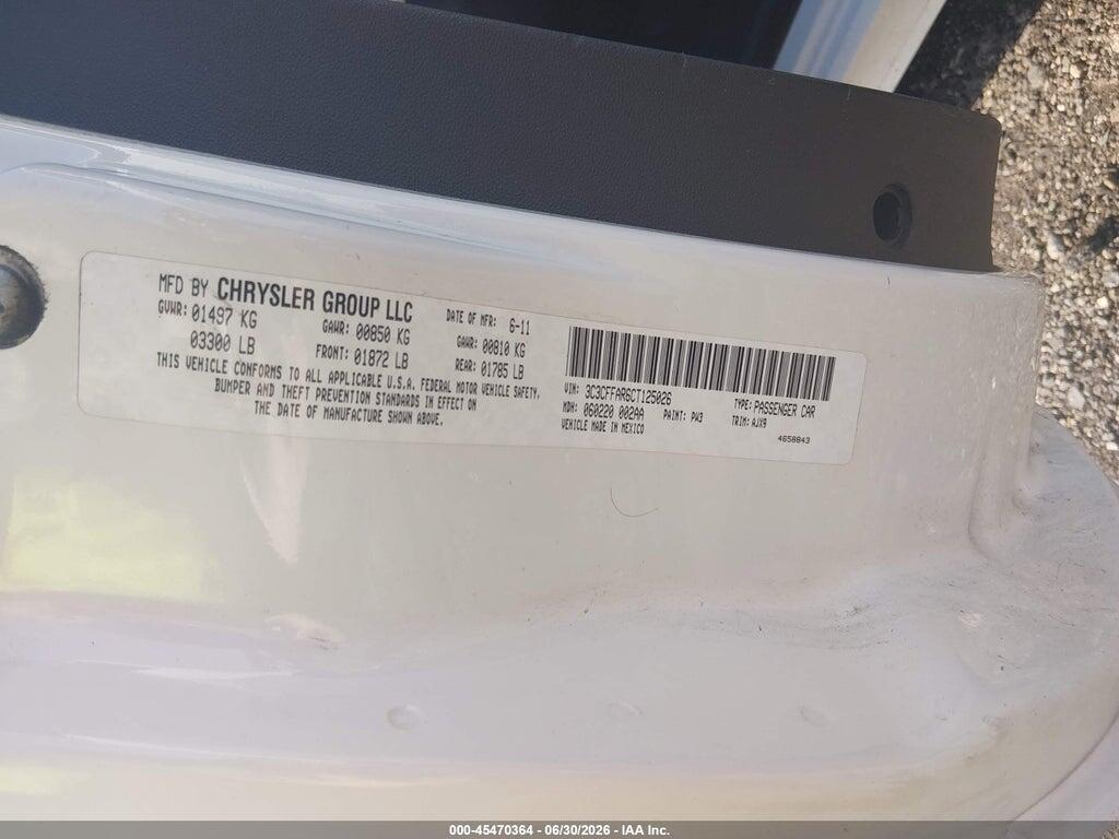 3C3CFFAR6CT125026 2012 FIAT 500 photo no. 9
