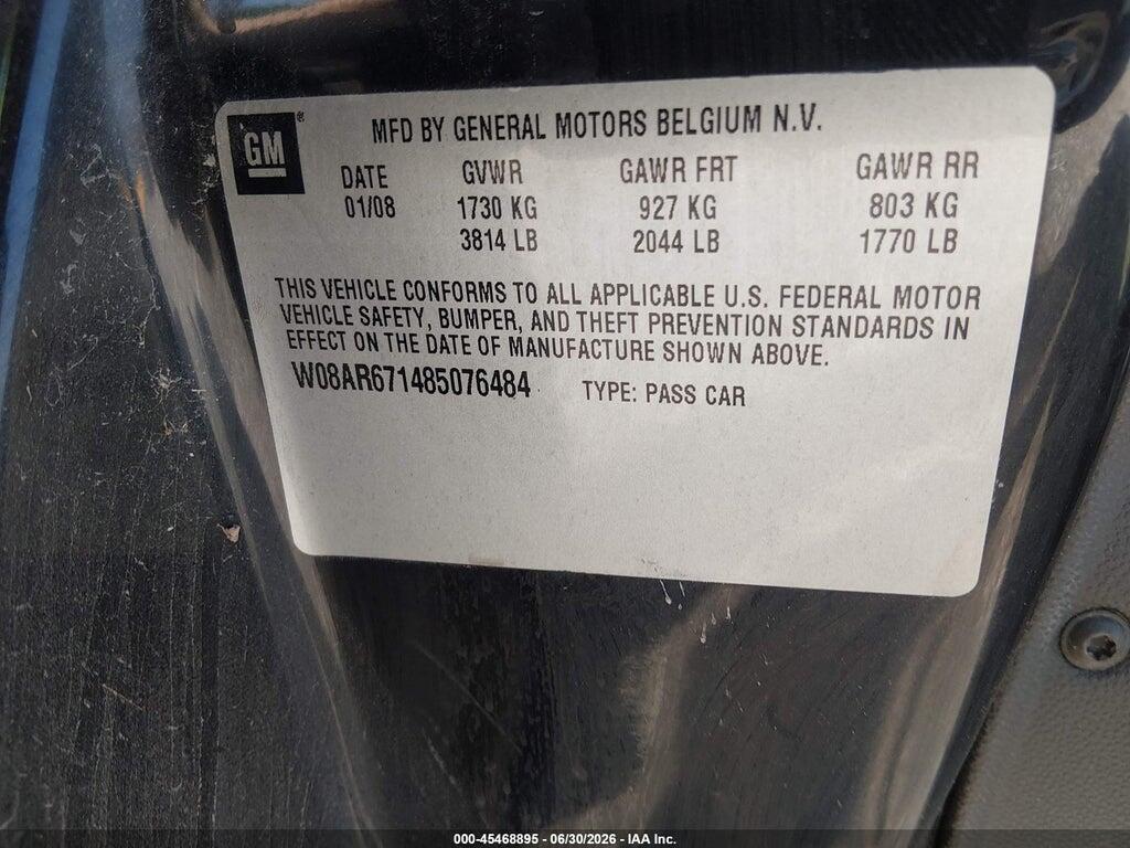 W08AR671485076484 2008 SATURN ASTRA photo no. 9