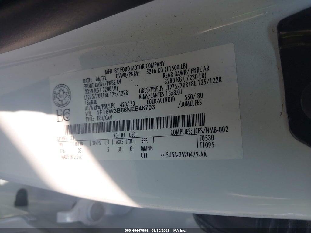 1FT8W3B66NEE46703 2022 FORD F-350 photo no. 9