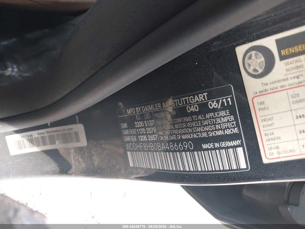 WDDHF8HB0BA486690 2011 MERCEDES-BENZ E 350 photo no. 9