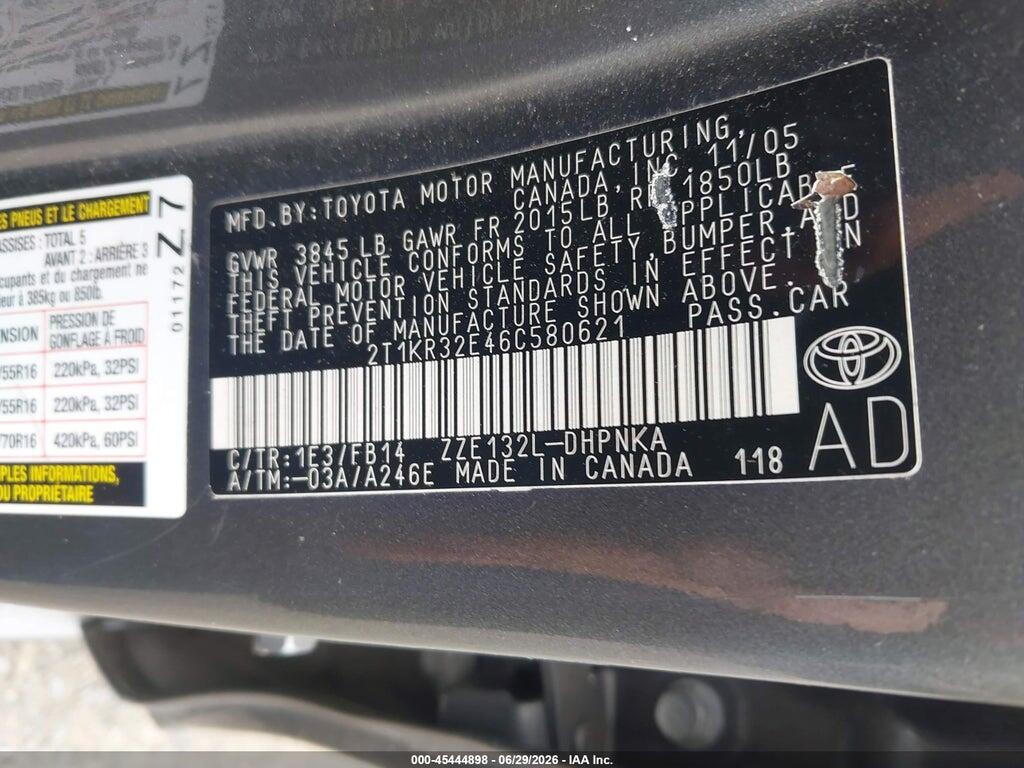 2T1KR32E46C580621 2006 TOYOTA MATRIX photo no. 9