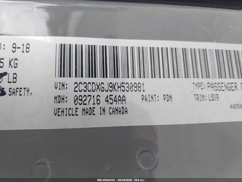 2C3CDXGJ9KH530981 2019 DODGE CHARGER photo no. 9