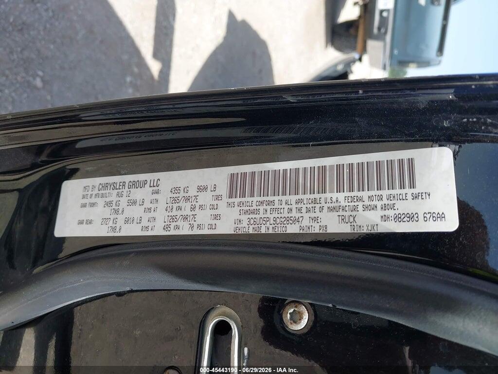 3C6UD5PL9CG285047 2012 RAM 2500 photo no. 9