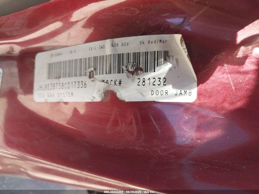 JHLRE38758C017336 2008 HONDA CR-V photo no. 9