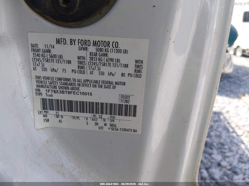 1FT8X3BT8FEC15015 2015 FORD F-350 photo no. 9