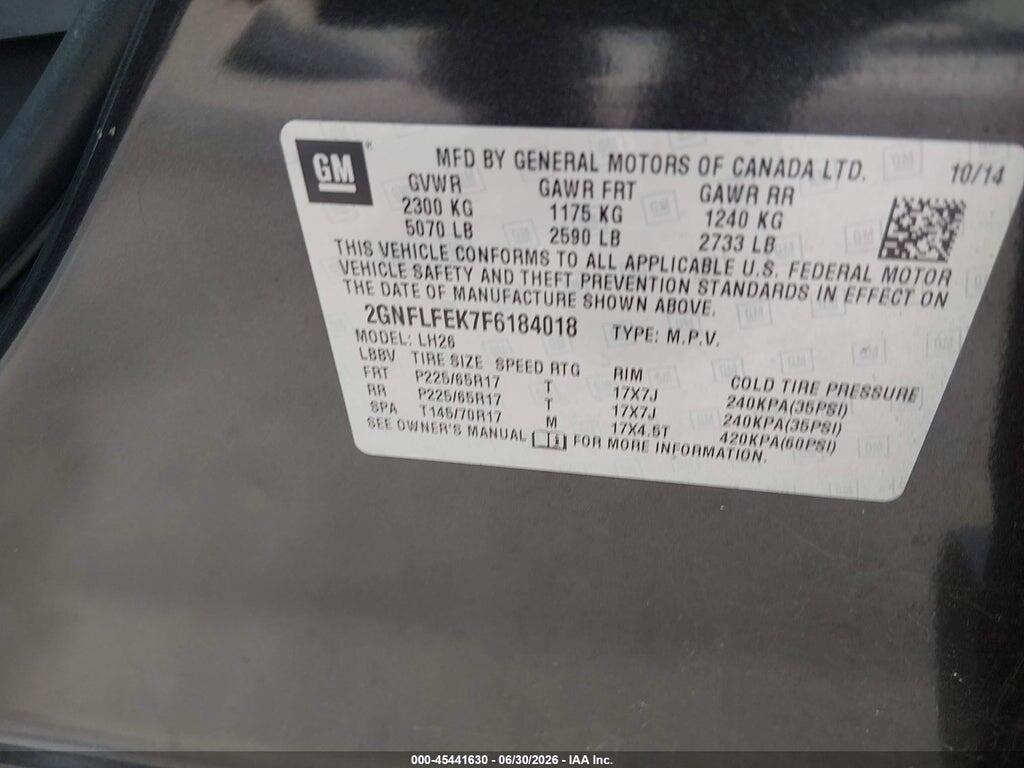 2GNFLFEK7F6184018 2015 CHEVROLET EQUINOX photo no. 9