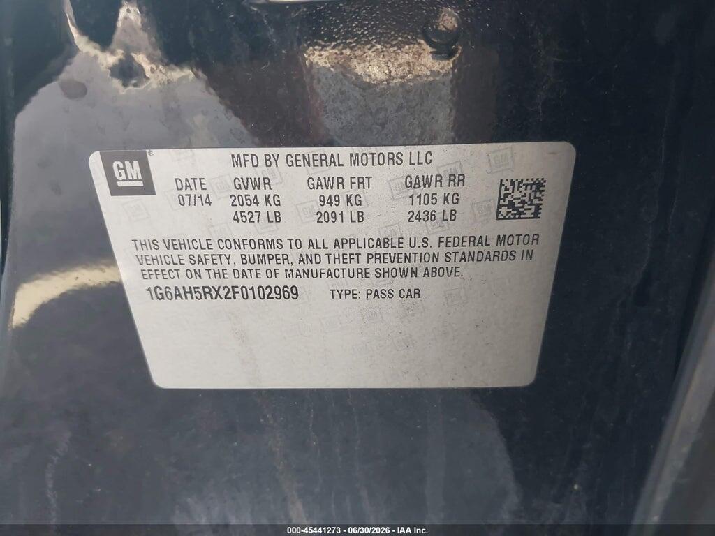 1G6AH5RX2F0102969 2015 CADILLAC ATS photo no. 9