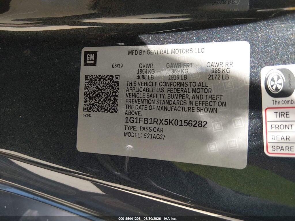 1G1FB1RX5K0156282 2019 CHEVROLET CAMARO photo no. 9