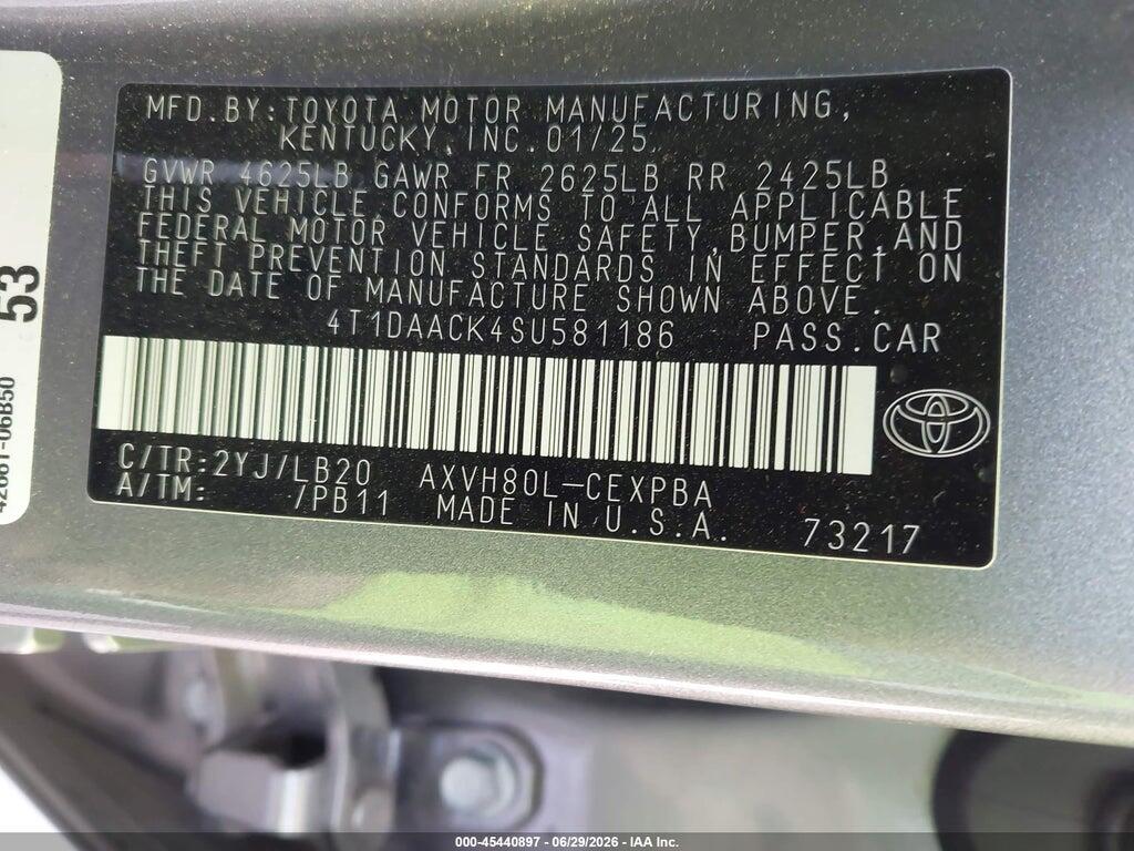 4T1DAACK4SU581186 2025 TOYOTA CAMRY photo no. 9