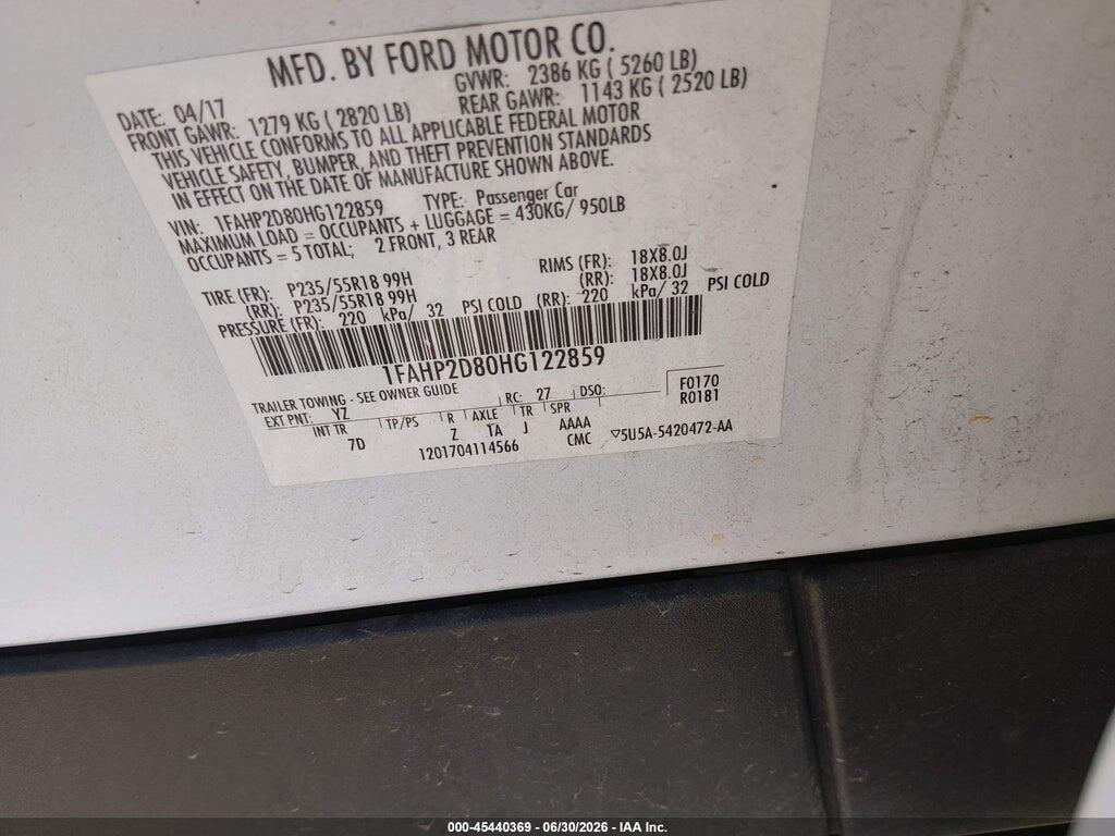 1FAHP2D80HG122859 2017 FORD TAURUS photo no. 9