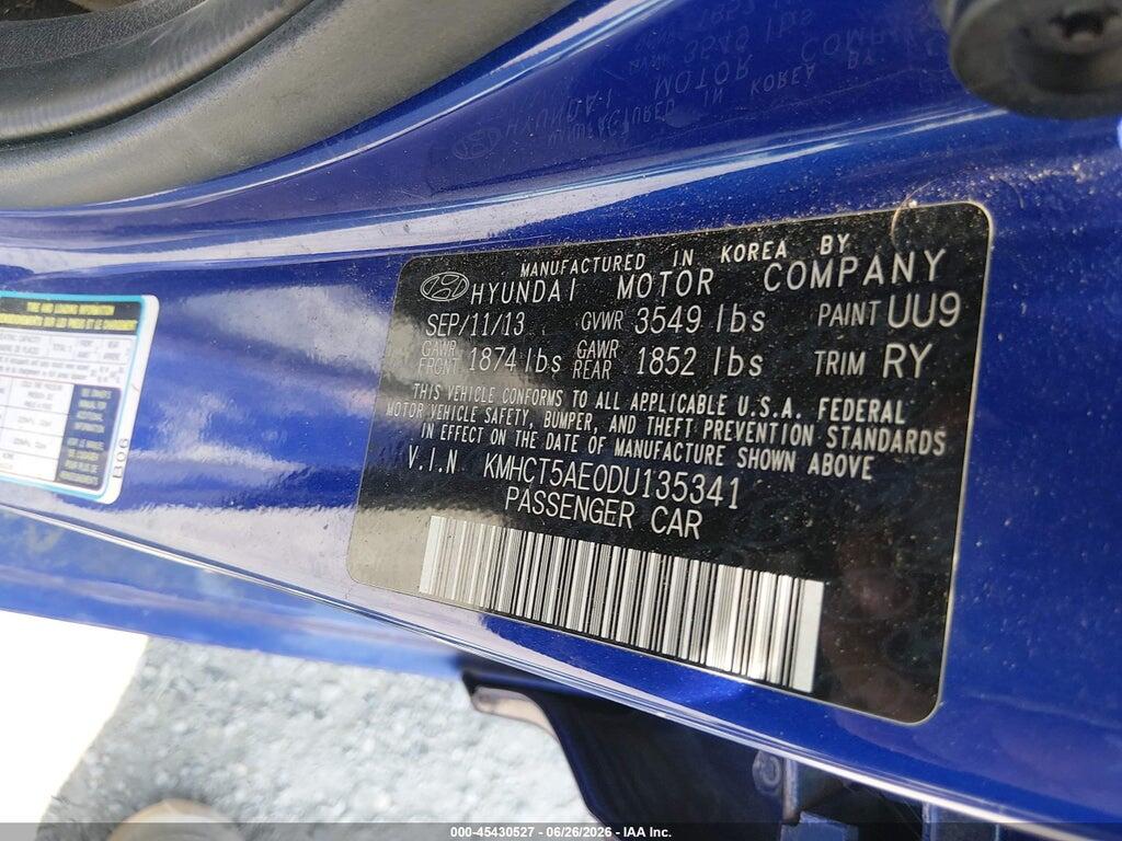 KMHCT5AE0DU135341 2013 HYUNDAI ACCENT photo no. 9