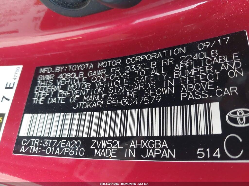 JTDKARFP5H3047579 2017 TOYOTA PRIUS PRIME photo no. 9