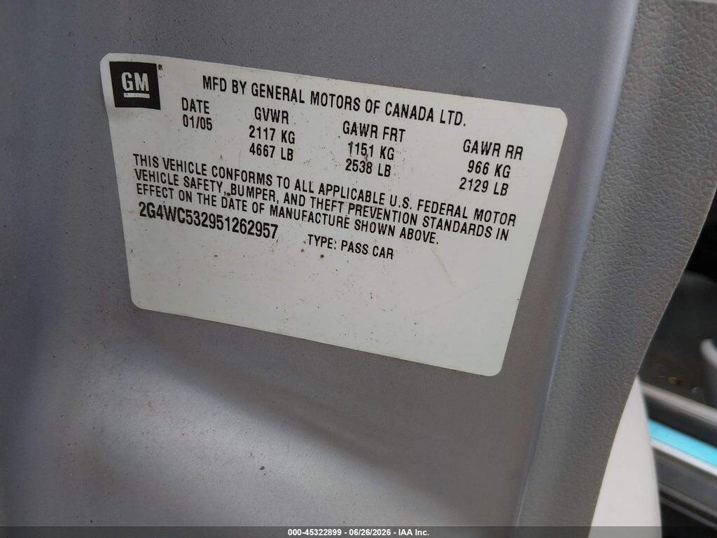 2G4WC532951262957 2005 BUICK LACROSSE photo no. 9