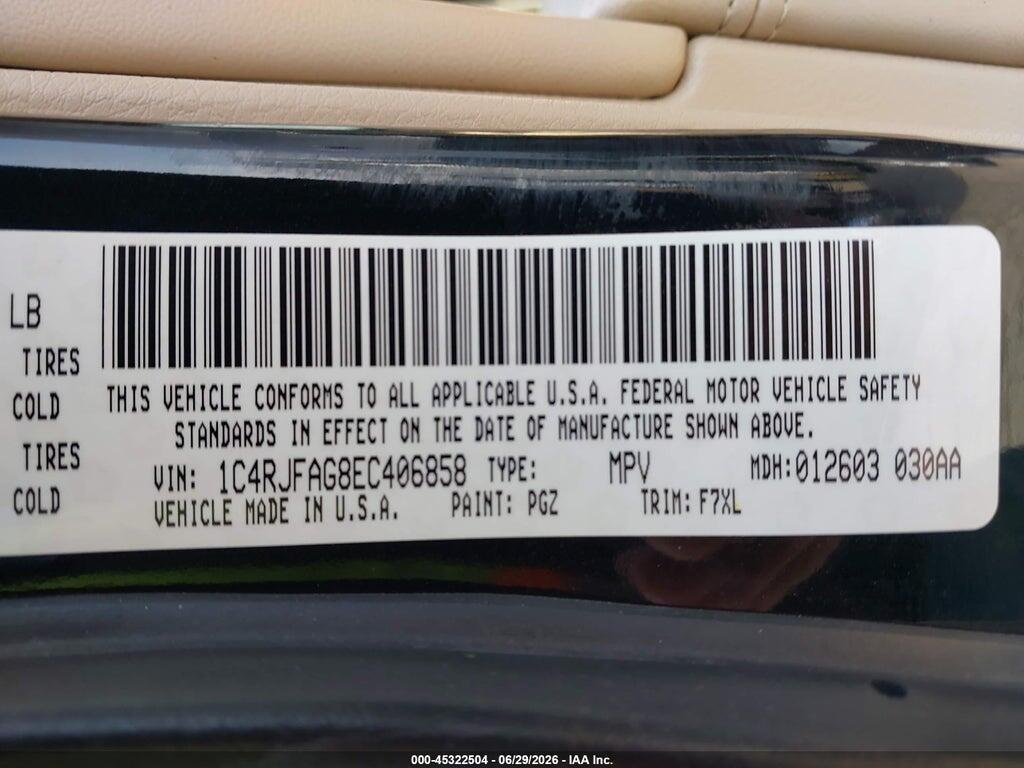 1C4RJFAG8EC406858 2014 JEEP GRAND CHEROKEE photo no. 9